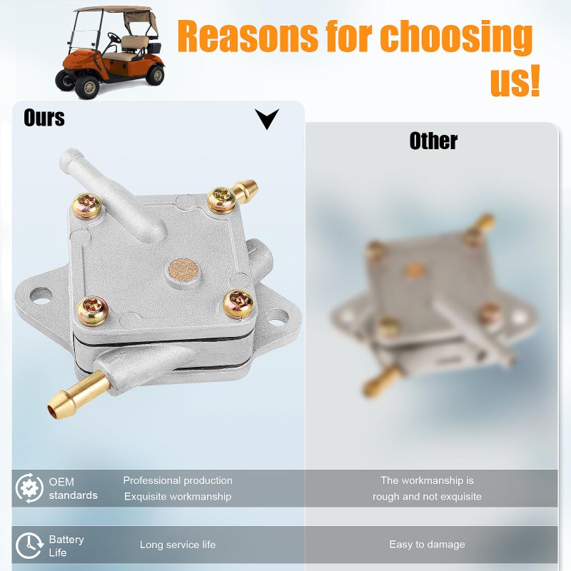 QAZAKY Fuel Pump Compatible with EZGO Golf Cart Club Car 295cc 350cc TXT Medalist Marathon Freedom Workhorse MPT RXV Shuttle ST 72021-G01 25683-G1 S-5147 S-5148 Gas 4-Cycle Robin Engine - Image 5